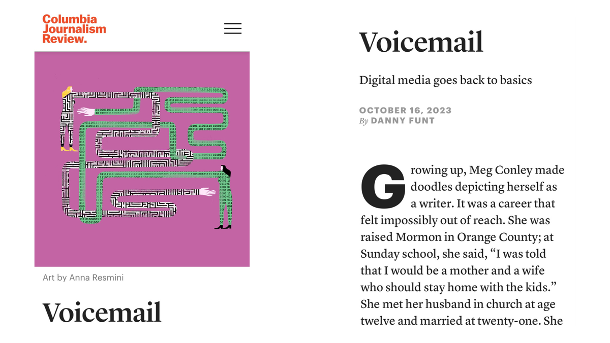 You and I were in Columbia Journalism Review